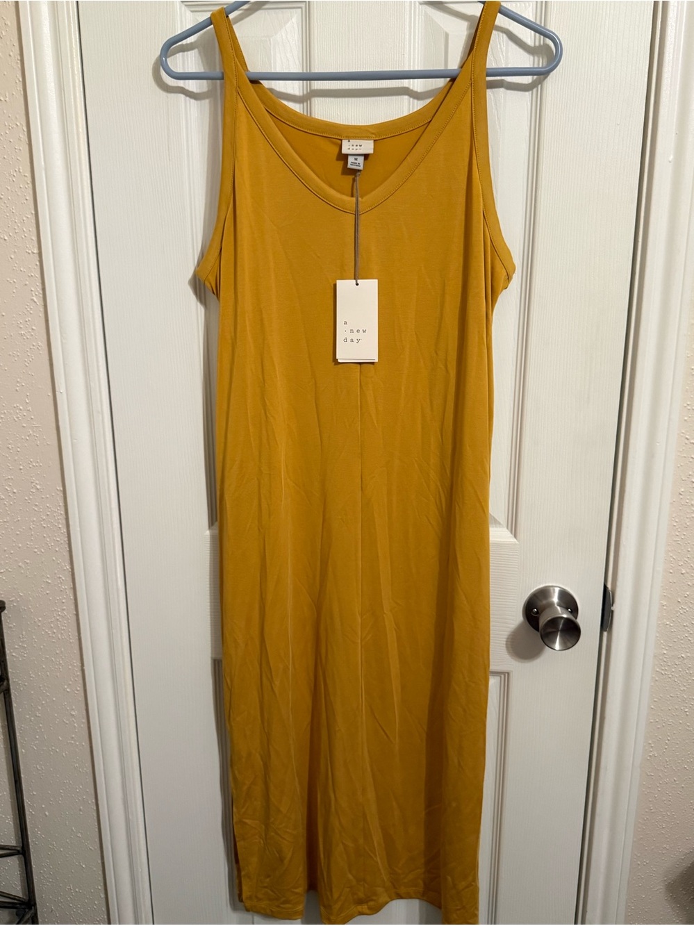 A New Day Mustard Yellow Sleeveless Slip Dress NWT medium